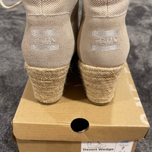 Toms Desert Wedge whisper burlap suede espadrille booties - Picture 5 of 8